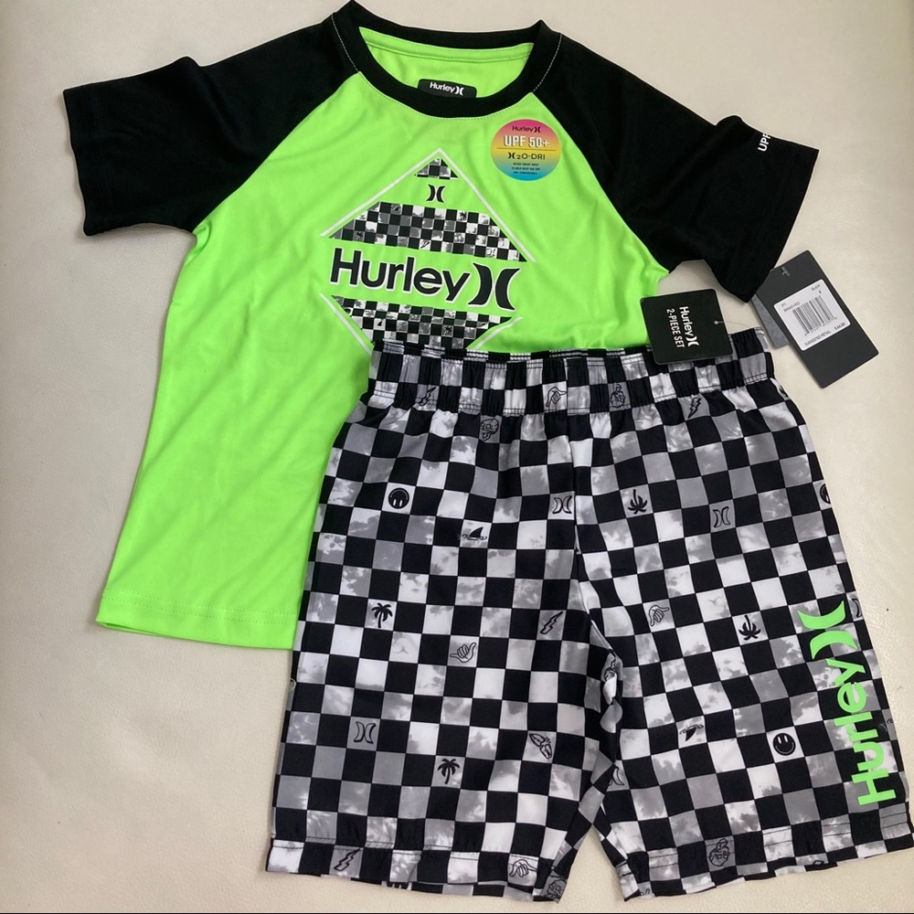 Hurley active performance shorts top outfit set 5080